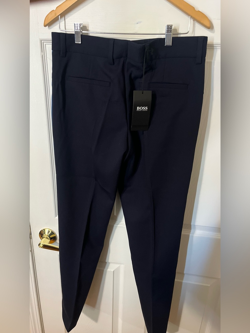 Hugo Boss Navy Slim Dress Pants(Stretchy).